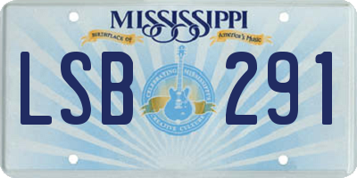 MS license plate LSB291