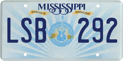 MS license plate LSB292