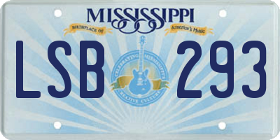 MS license plate LSB293