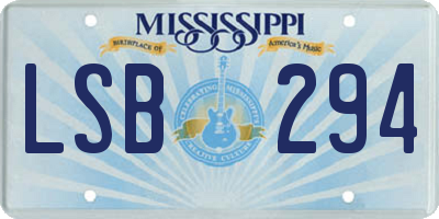 MS license plate LSB294