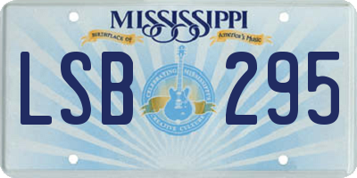 MS license plate LSB295