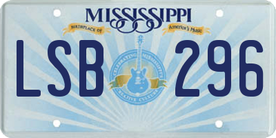 MS license plate LSB296