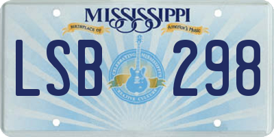 MS license plate LSB298