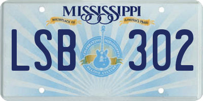 MS license plate LSB302