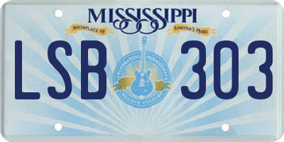 MS license plate LSB303
