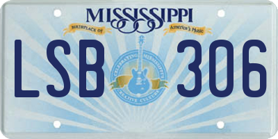 MS license plate LSB306