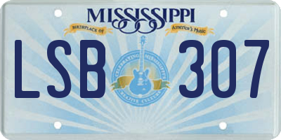 MS license plate LSB307
