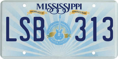 MS license plate LSB313