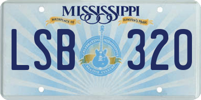 MS license plate LSB320