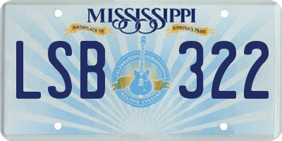 MS license plate LSB322