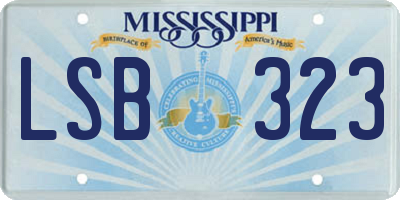 MS license plate LSB323