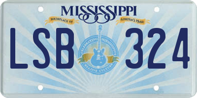 MS license plate LSB324