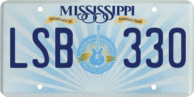 MS license plate LSB330