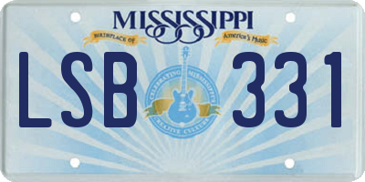 MS license plate LSB331