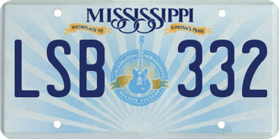 MS license plate LSB332