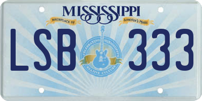 MS license plate LSB333