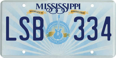 MS license plate LSB334