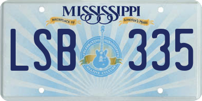 MS license plate LSB335