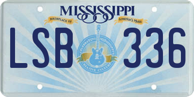 MS license plate LSB336