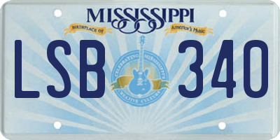 MS license plate LSB340