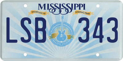 MS license plate LSB343