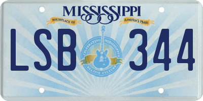 MS license plate LSB344