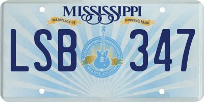 MS license plate LSB347