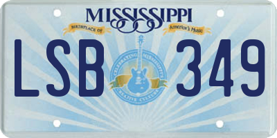 MS license plate LSB349