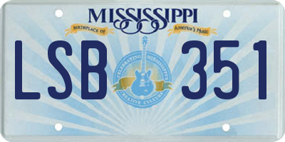 MS license plate LSB351