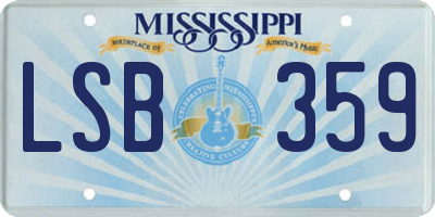MS license plate LSB359
