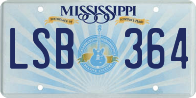 MS license plate LSB364