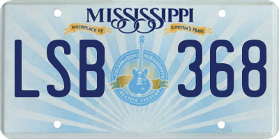 MS license plate LSB368