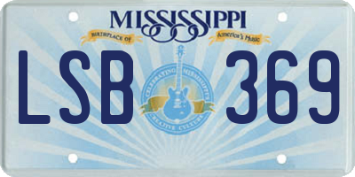 MS license plate LSB369