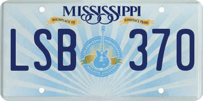 MS license plate LSB370
