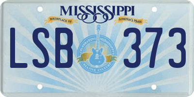MS license plate LSB373