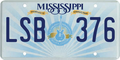 MS license plate LSB376