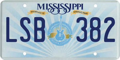 MS license plate LSB382