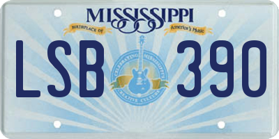 MS license plate LSB390