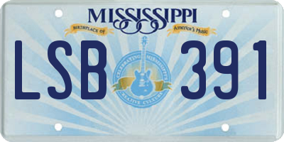 MS license plate LSB391
