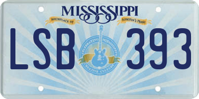 MS license plate LSB393