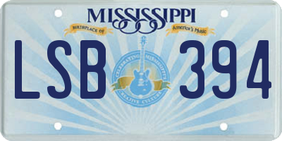 MS license plate LSB394