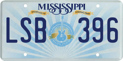 MS license plate LSB396
