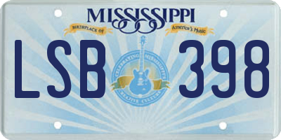 MS license plate LSB398