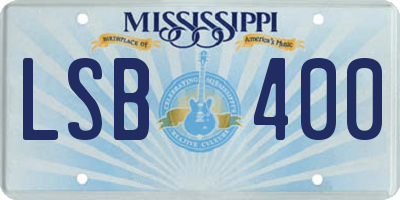 MS license plate LSB400