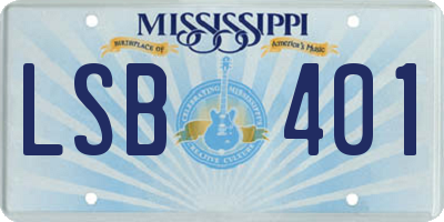 MS license plate LSB401