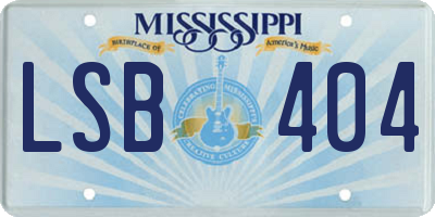 MS license plate LSB404