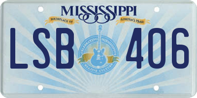 MS license plate LSB406