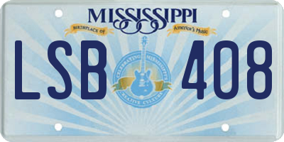 MS license plate LSB408