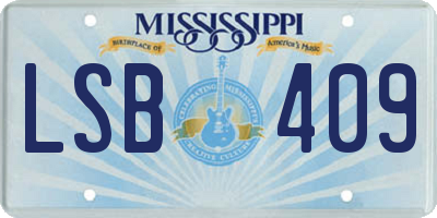 MS license plate LSB409