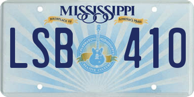 MS license plate LSB410